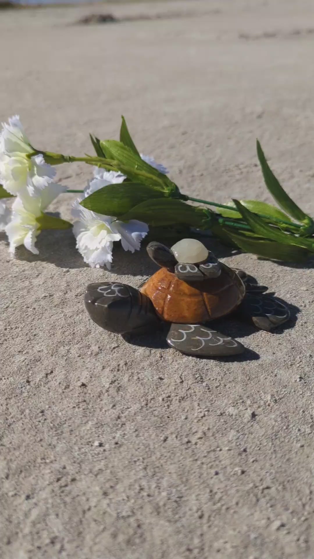 4" Marble Turtle Mom & Baby