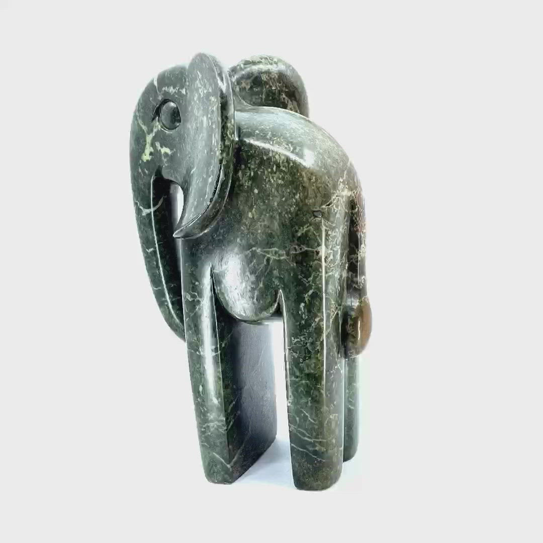 Tall Stone Elephant Sculpture