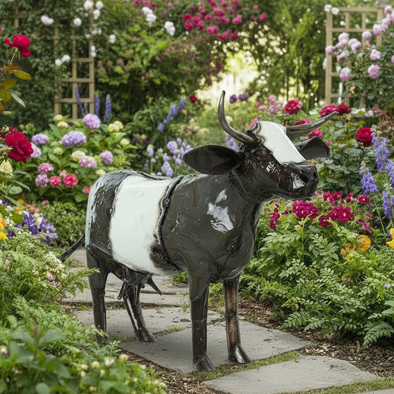 Recycled Oil Drum Milk Cow Sculpture